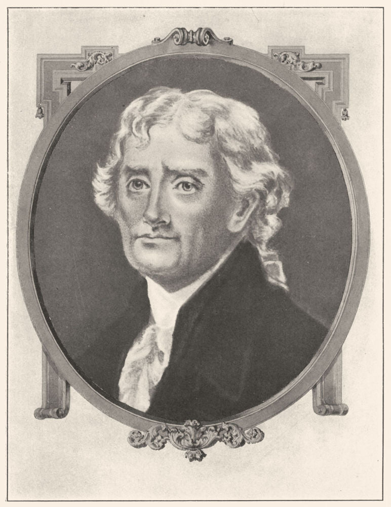 THOMAS JEFFERSON. Third President of the United States 1907 old antique print